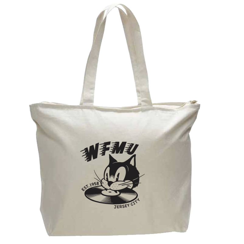*NEW* WFMU's Hungry Cat Zippered Tote Bag