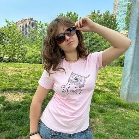 The *NEW* WFMU Unwound T-Shirt - Women's Sizes, Available in Pink and White