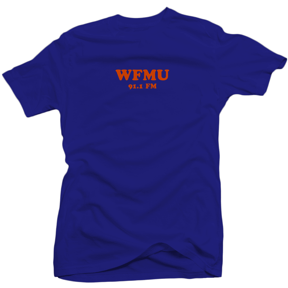 The WFMU Retro Velvet T-Shirt in Navy Blue - One-of-a-Kind!