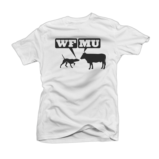 Woof-Moo Black Logo on White T-Shirt (Youth 6/7)