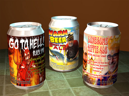 Seven Second Delay's Six Pack of Beer Can Stickers (Set of 2 for a 12 Pack!)