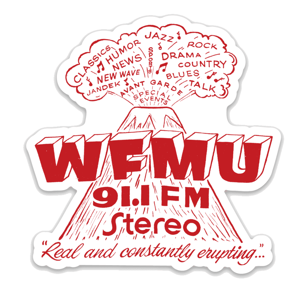 Back in Stock! WFMU's Constantly Erupting Sticker