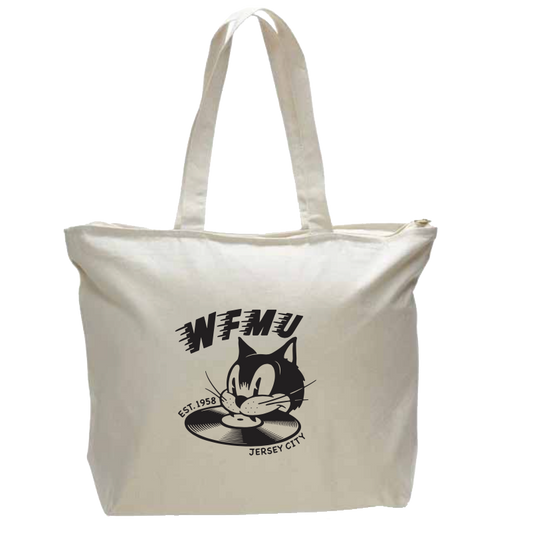 *NEW* WFMU's Hungry Cat Zippered Tote Bag