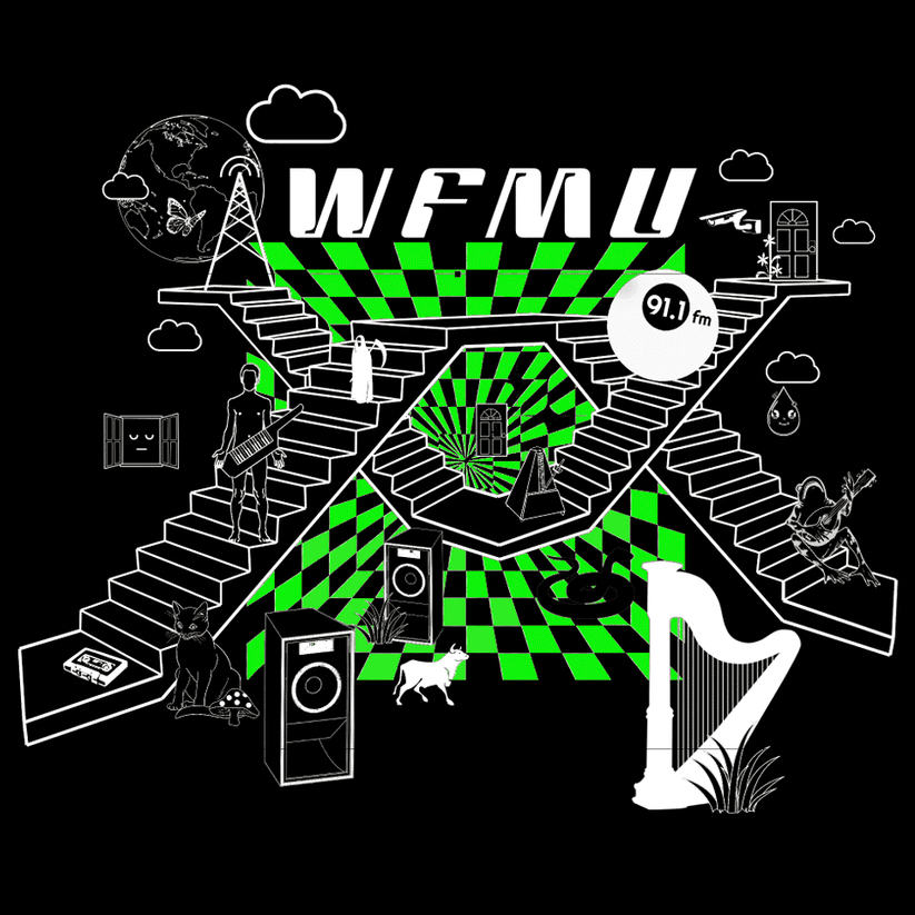 Limited Edition! Stairway to Radio Shirt by Liz Colyar – WFMU STORE