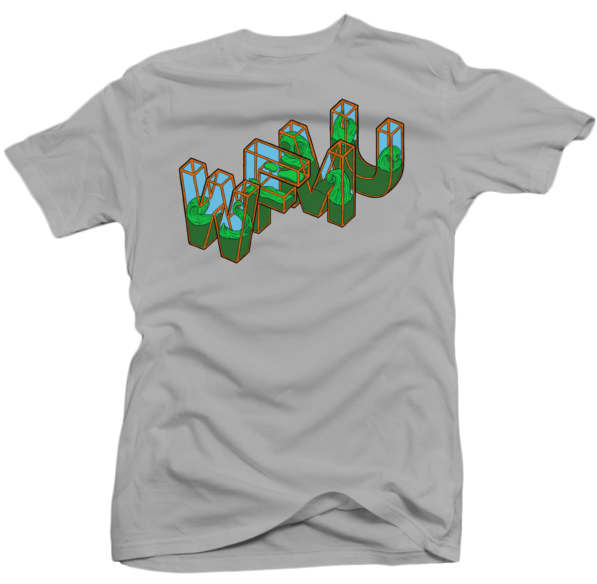 Limited Edition! Freeform Fluid T-Shirt - In Two Colors - Gold and Grey