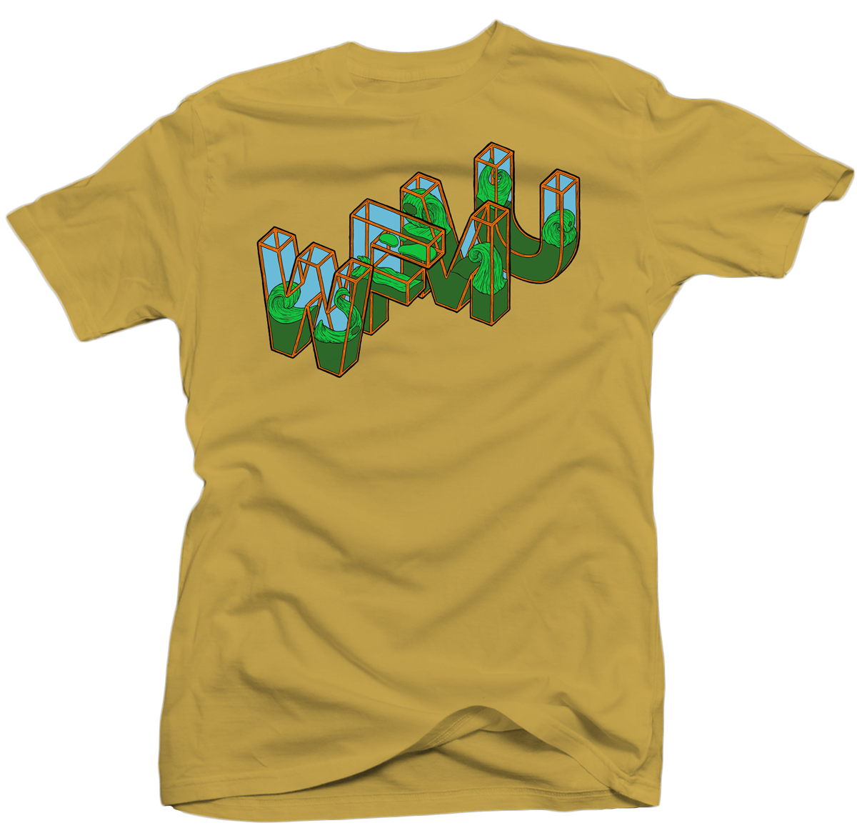 Limited Edition! Freeform Fluid T-Shirt - In Two Colors - Gold and Grey