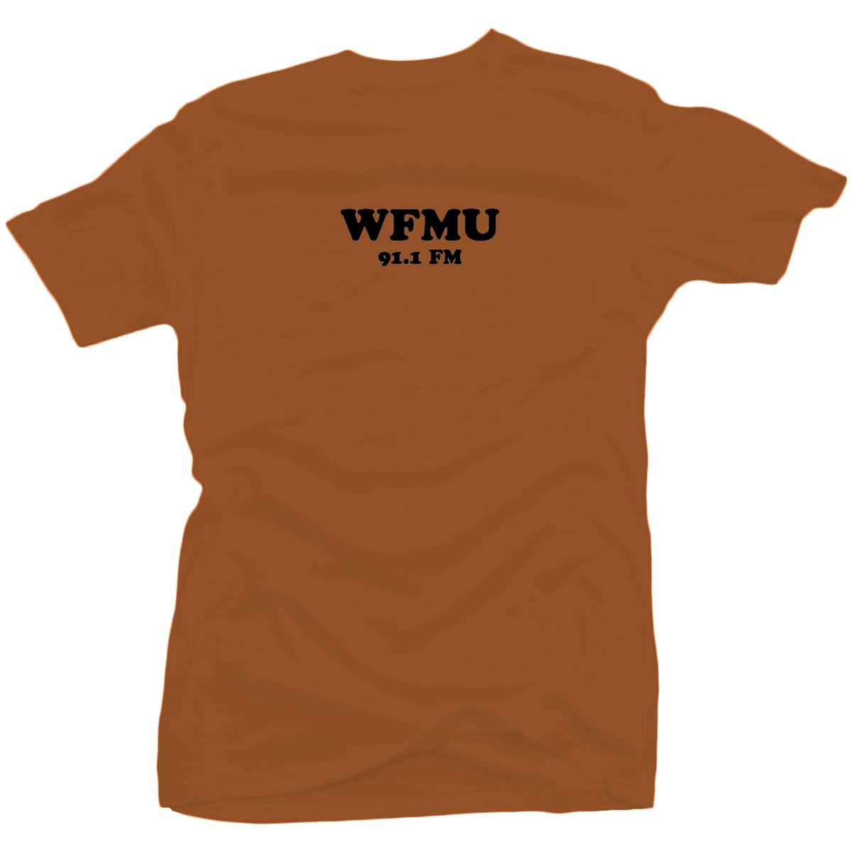 Limited Edition! WFMU Cooper Black Flocked on Terracotta T-shirt