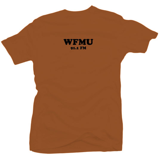 Limited Edition! WFMU Cooper Black Flocked on Terracotta T-shirt