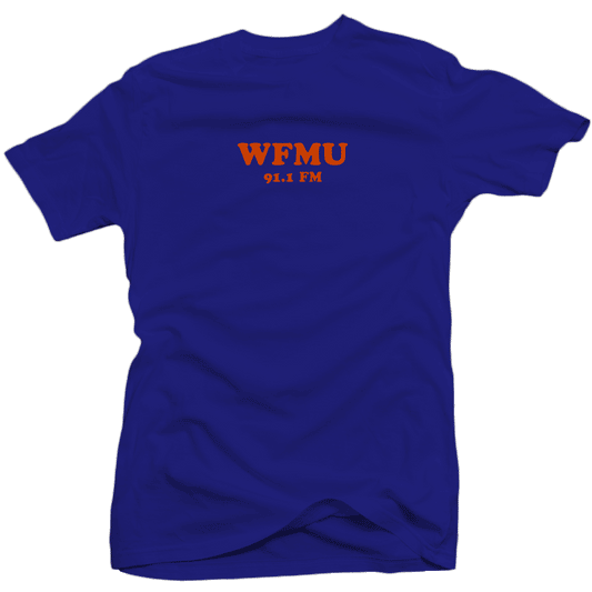 The WFMU Retro Velvet T-Shirt in Navy Blue - One-of-a-Kind!