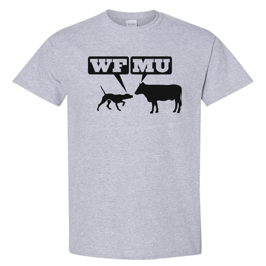 Limited Edition! Black Woof-Moo Logo Printed on Heavy Cotton Grey T-Shirt (Only XL)