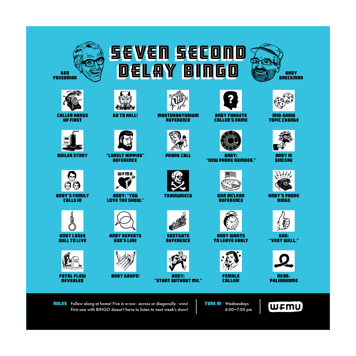 Seven Second Delay Bingo Cards