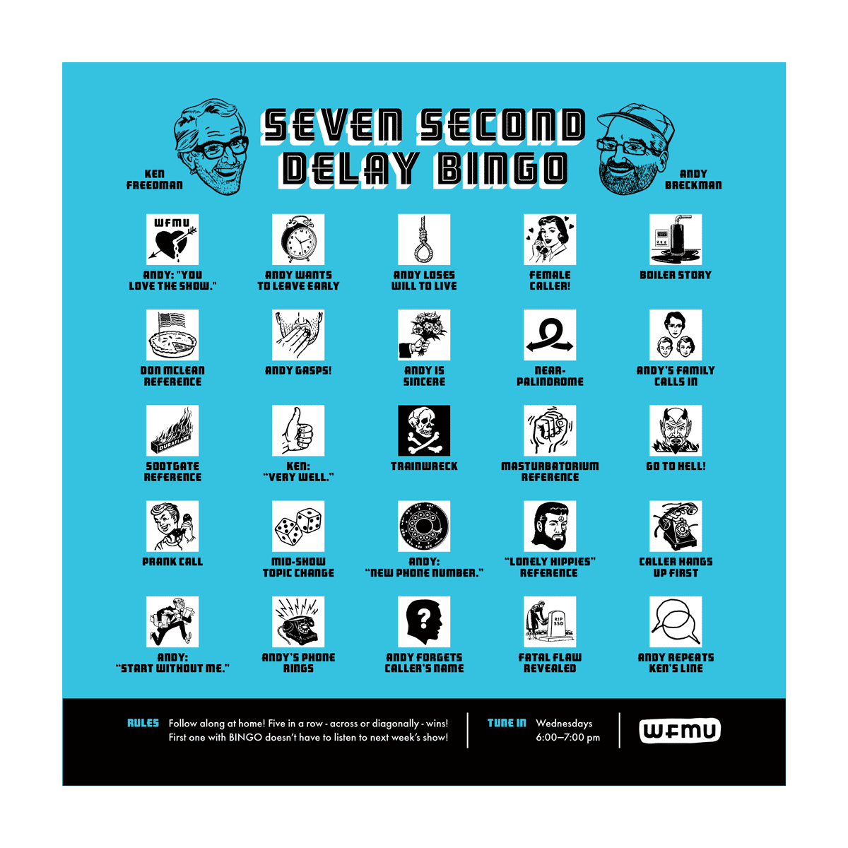 Seven Second Delay Bingo Cards